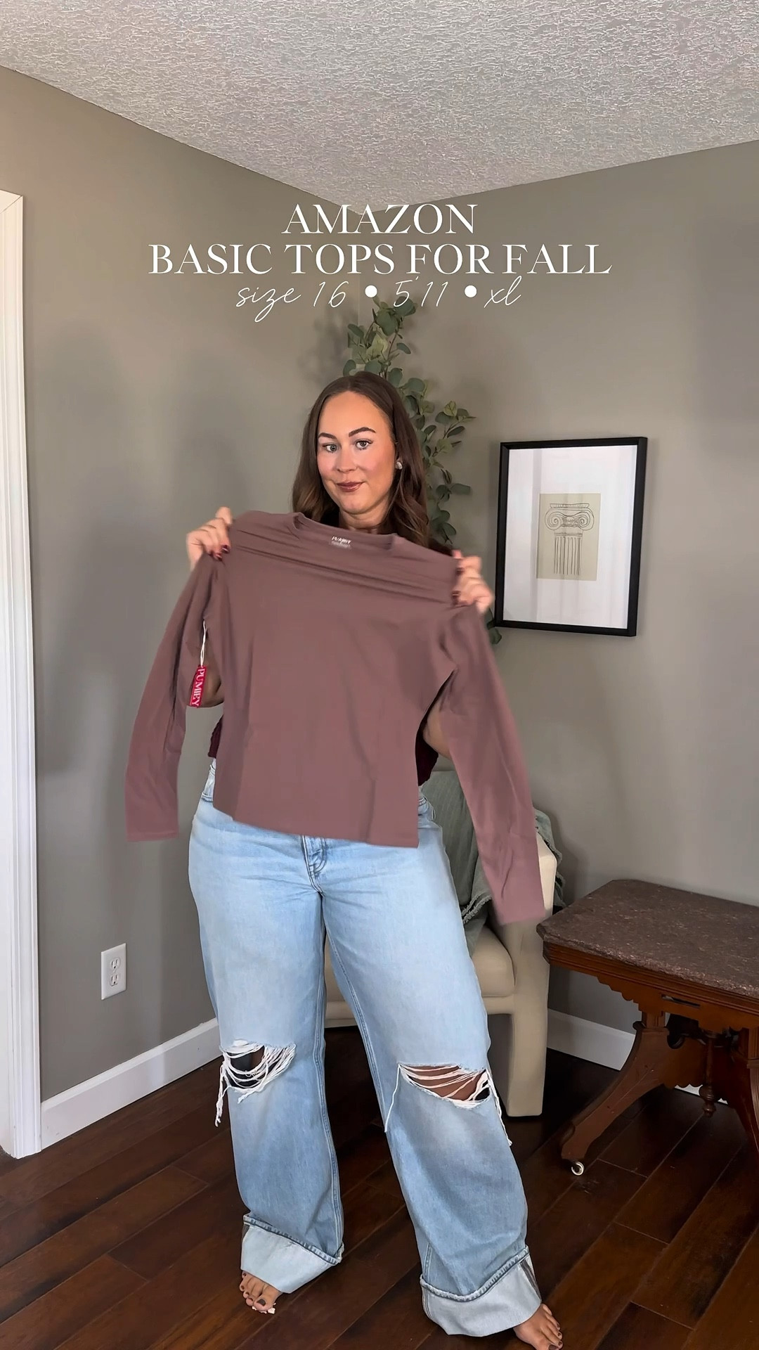 Madewell jeans - 33tall
Vici Collection sweater vest - large
Long sleeve tops - xl 

Fall outfits
Fall basics
Amazon style
Amazon fashion finds 