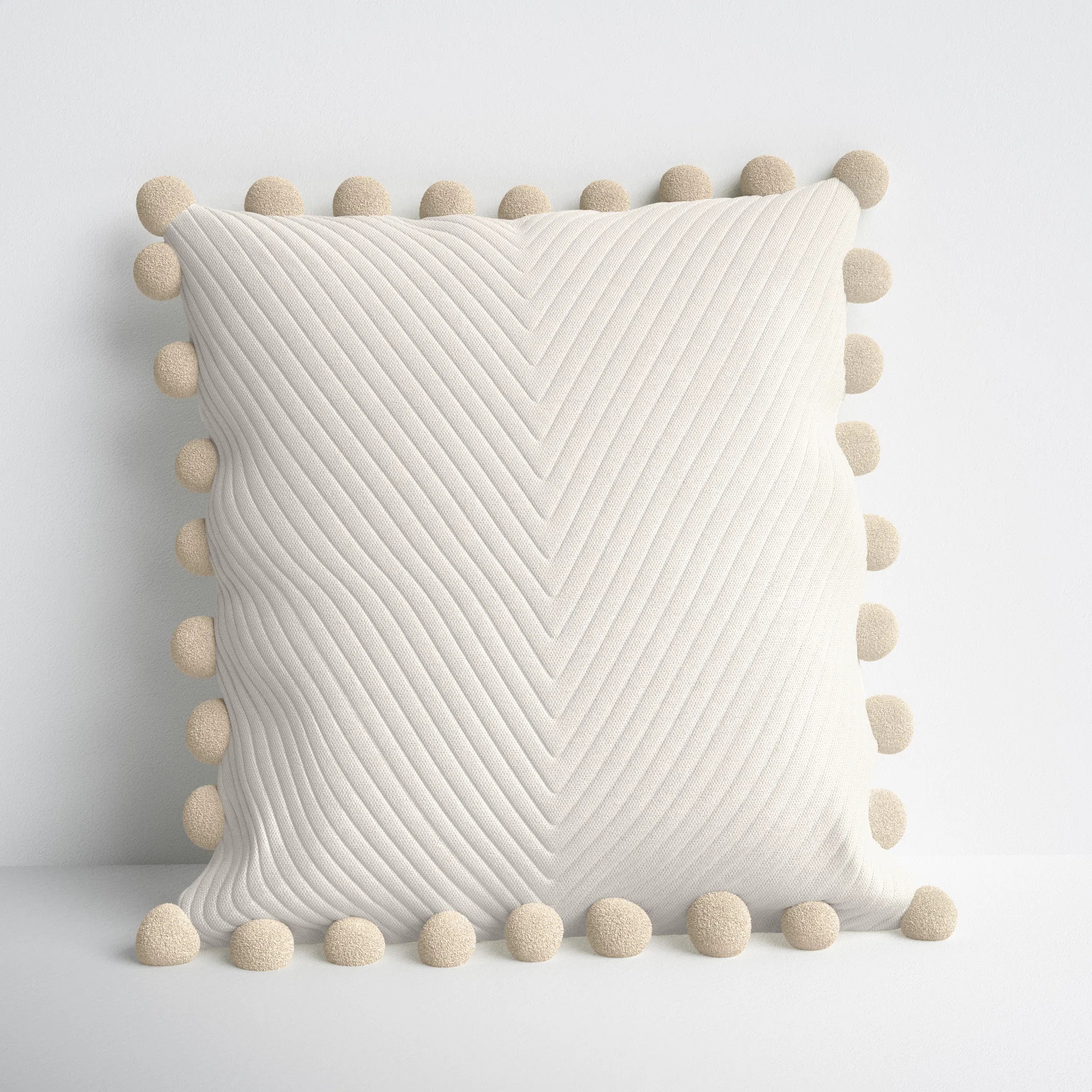 Dorsay Pom-poms Cotton Throw Pillow | Wayfair North America