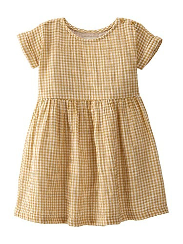 little planet by carter's baby-girls Baby & Toddler Girls' Organic Cotton Dress, Gold Plaid, 4 | Amazon (US)