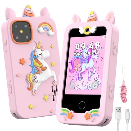 Kids Smart Phone for Girls, Christmas Birthday Gifts for Girls Age 3-10 Mini Toddler Cell Phone for Kids, Toddler Girl Learning Toy Phone with Dual Camera, Game, Music Player | Amazon (US)