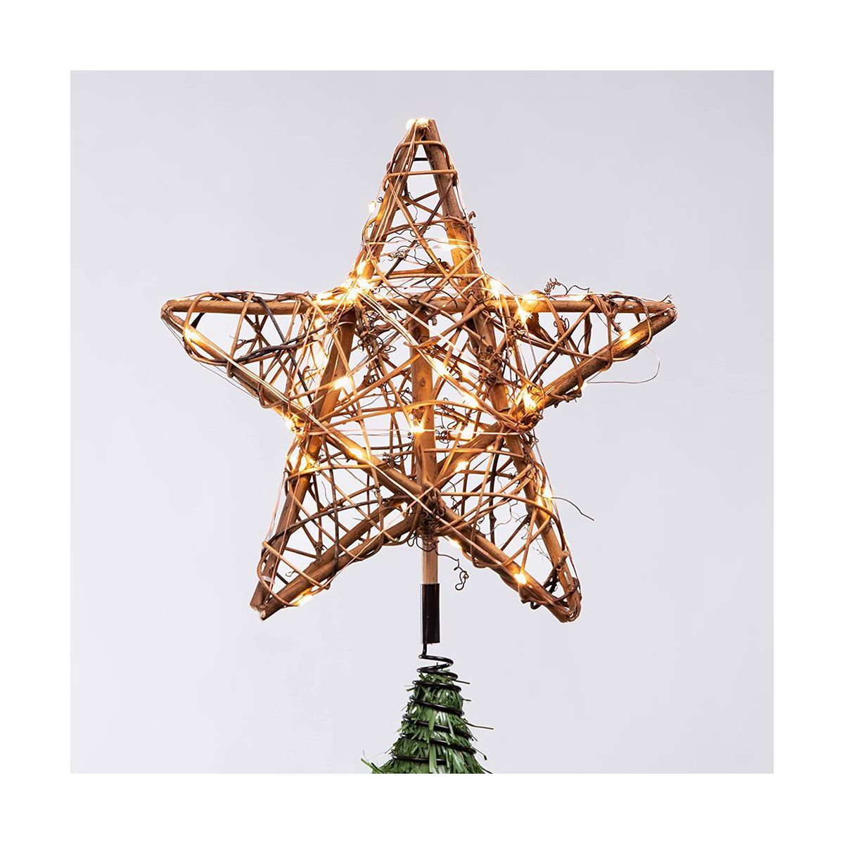 Ornativity Rattan Star LED Light Up Tree Topper | Target