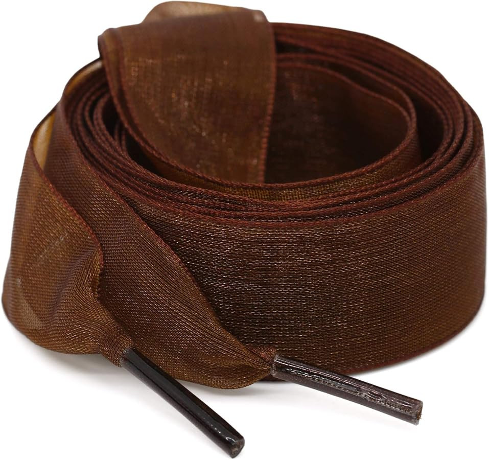 Satin Ribbon Shoe Laces: 2cm Flat Snow Yarn Shoelaces for Women - 2Pair | Amazon (US)