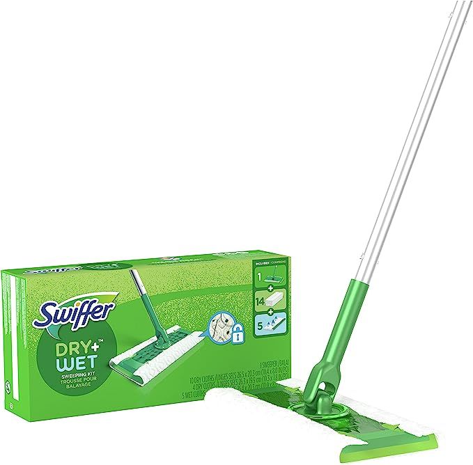 Swiffer Sweeper 2-in-1, Dry and Wet Multi Surface Floor Cleaner, Sweeping and Mopping Starter Kit... | Amazon (US)