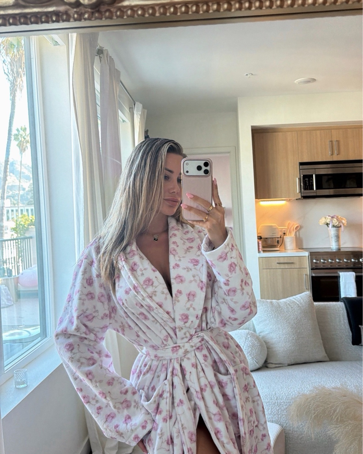 My favorite robe 🌸🎀 basically living in this lately. Linking it + my favorite getting-ready essentials 🤍