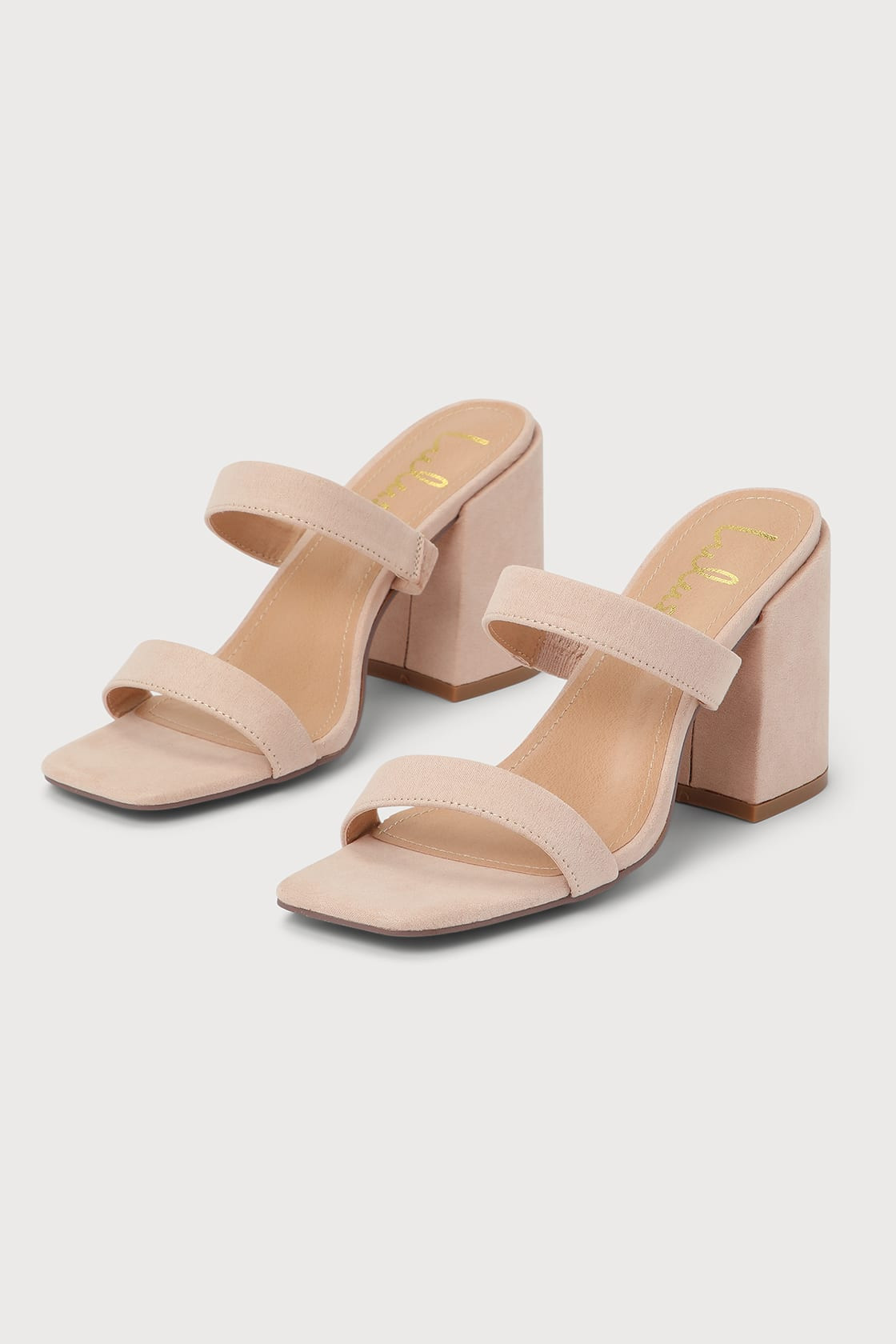 Quess Light Nude Suede High Heel Slide Sandals | Lulus (US)