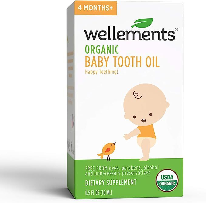 Wellements Organic Baby Tooth Oil for Teething, 0.5 Fl Oz, Free from Dyes, Parabens, Preservative... | Amazon (US)