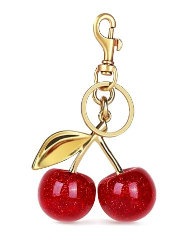OVRUNS Cute Cherry Bag Charm for Handbag Cherry Fruit Apple Bag Accessories Purse Keychain Charm Gift for Women | Amazon (US)