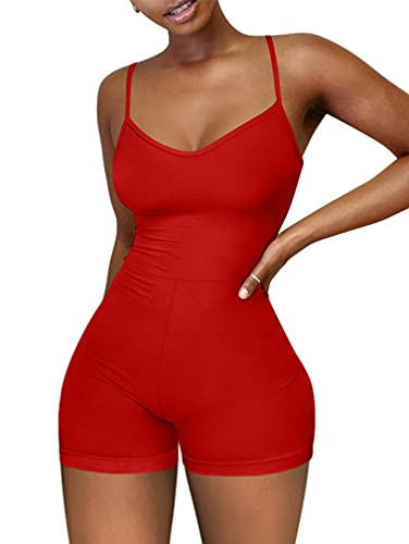 Women's Sexy Sleeveless Spaghetti Strap Party Club Short Rompers Jumpsuit | Amazon (US)