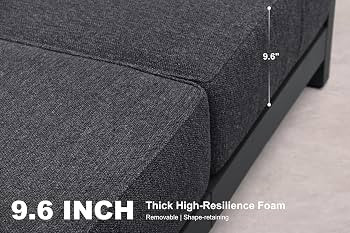 PURPLE LEAF Patio Furniture Set Open-End Outdoor Couch with 9.6" Thick Cushion and Soft Pillows 8... | Amazon (US)