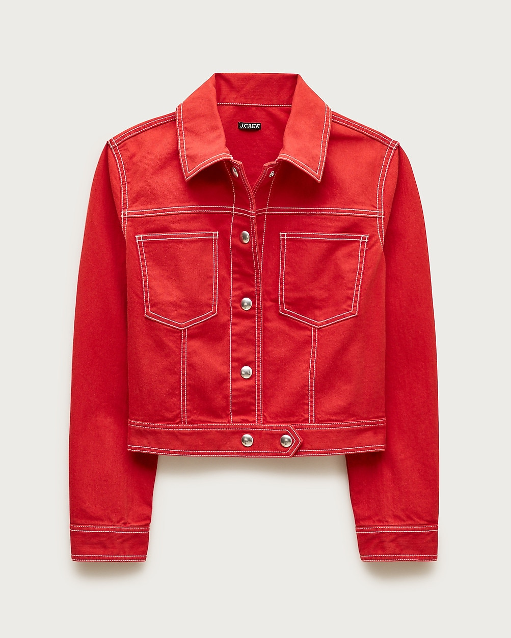 Contrast-stitch trucker jacket | J. Crew US