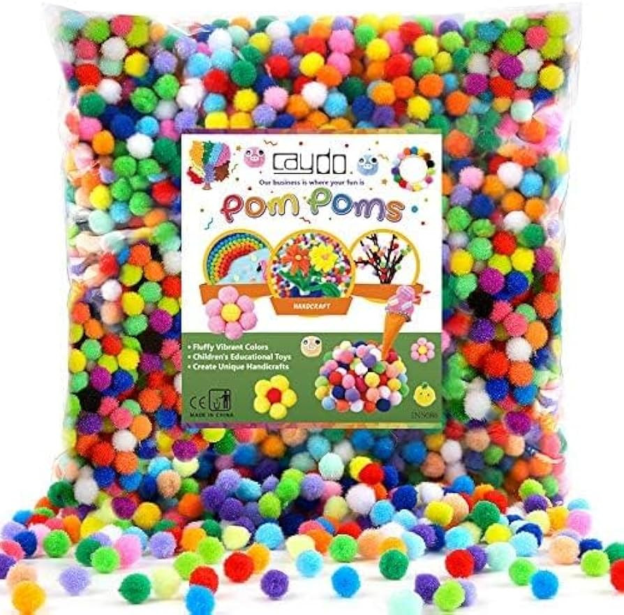 Caydo 1000 Pieces 1 cm Pompoms, 20 Colors Fuzzy Small Mini Pom Poms Ball for DIY Art Craft Suppli... | Amazon (US)