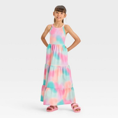 Girls' Tie-Dye Knit Maxi Dress - Cat & Jack™ M | Target