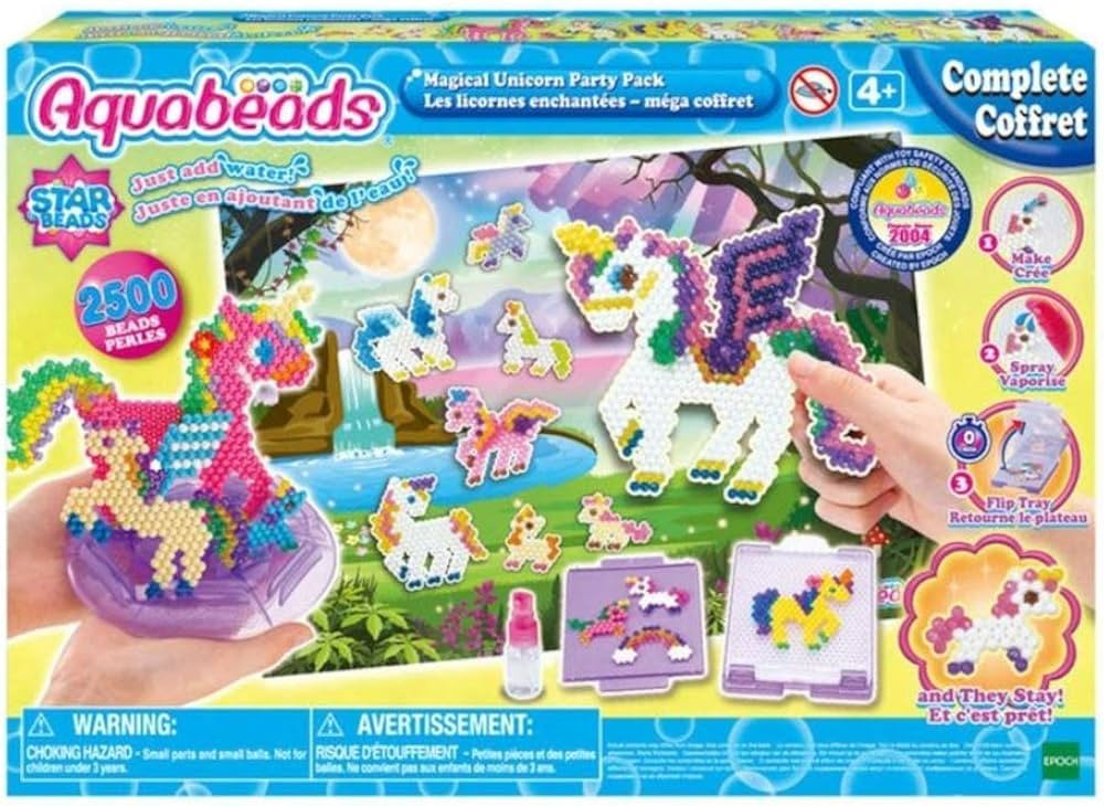 AquaBeads Magical Unicorn Party Pack, Complete Arts & Crafts Bead Kit for Children - Over 2,500 B... | Amazon (US)