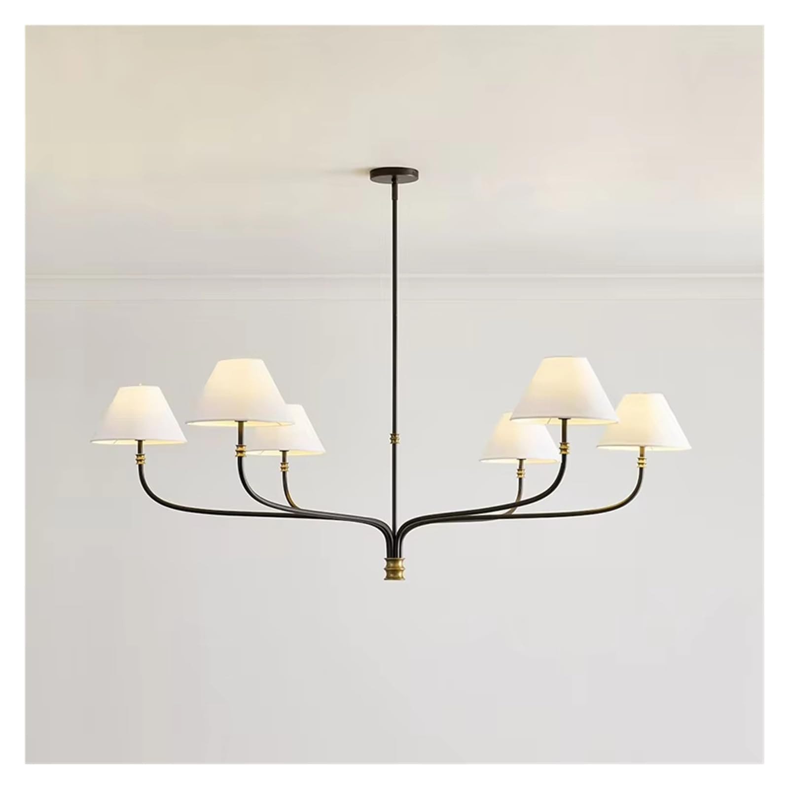 Round Chandelier Fabric Branch lamp Minimalist French Decorative Lamp Hall Bedroom Study Decorati... | Amazon (US)