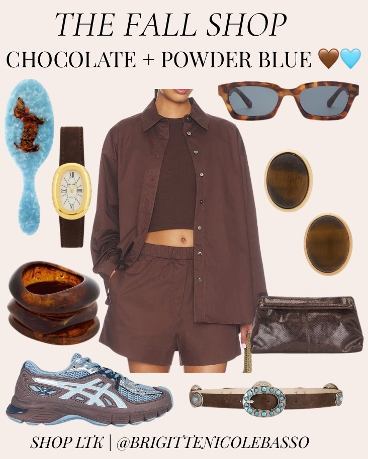 Chocolate brown meets powder blue 🤎🩵 The unexpected color combination I’m loving for fall. From relaxed matching sets and retro sneakers to tortoiseshell accessories.
#fallfashion #falloutfitideas #chocolatebrown #powderblue #ltkfinds

#LTKgrwm #LTKootd