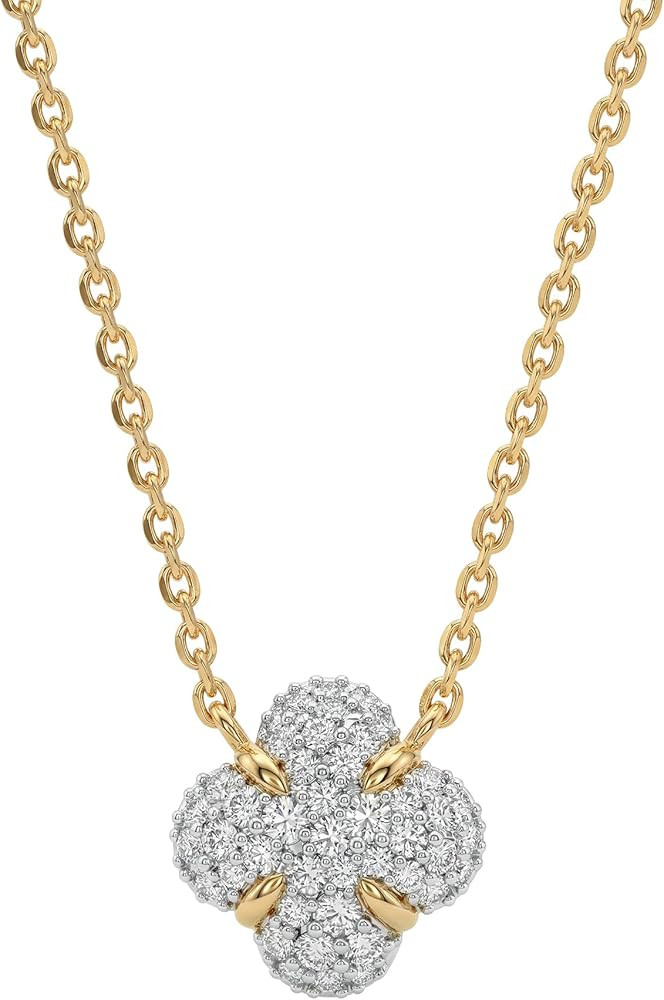 MEVECCO Dainty Gold Necklace For Women 18k Gold Plated Full CZ Pendant Necklace Handmade Necklace... | Amazon (US)