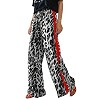 Women's Casual Pants Drawstring Leopard Print Color Block Side Striped Straight Leg Wide Leg Loos... | Amazon (US)