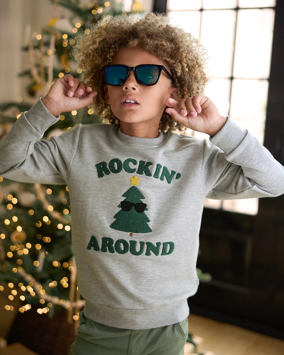Rockin' Around Crewneck Sweatshirt | Little Sleepies