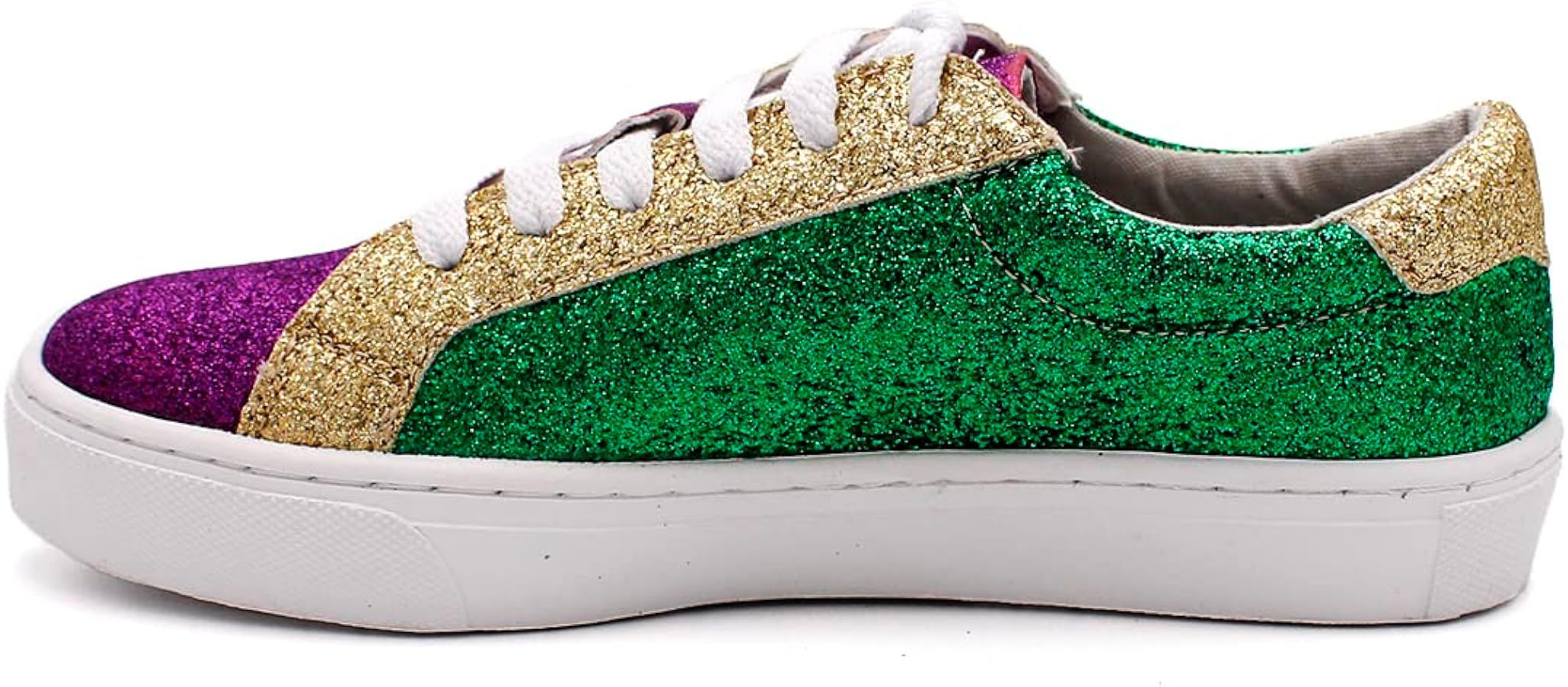 Laforst Mardi Gras Women's Glitter Nonslip Sneaker Shiny Sequin Shoes | Amazon (US)