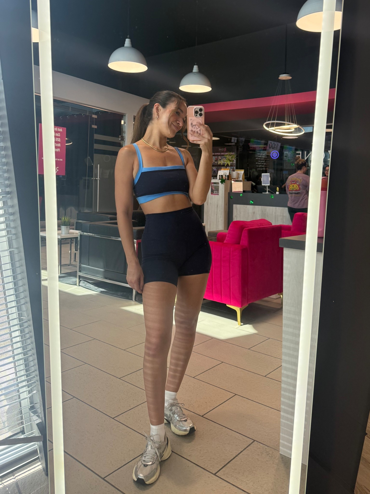 Activewear set 
Gym outfit 


SIZING: shorts run small, I advise go a size down. Wearing medium shorts. Small top  

#LTKActive #LTKfitnessgoals