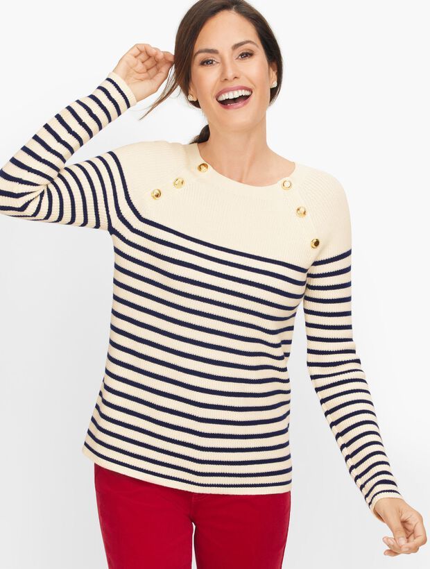 Pima Mariner Stripe Sweater | Talbots