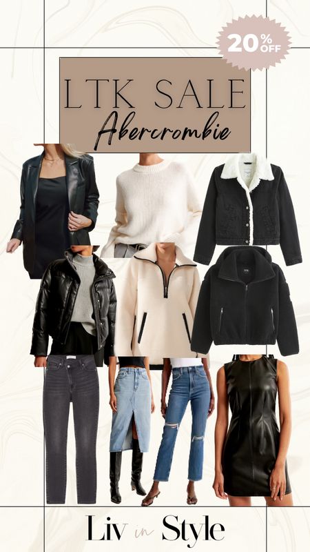 20% off at Abercrombie. Fall outfits, sweaters, fleece pullovers, jackets, dresses, jean skirt, jeans

#LTKsalealert #LTKstyletip #LTKSale
