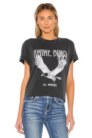 ANINE BING Lili Tee in Washed Black Eagle from Revolve.com | Revolve Clothing (Global)