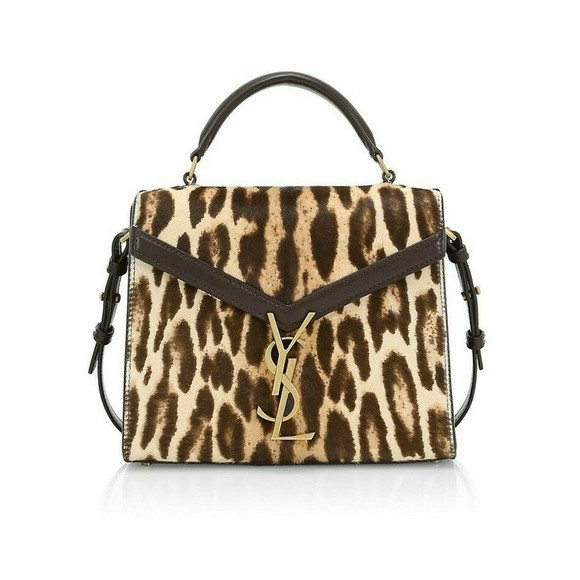 Saint Laurent YSL Mini Cassandra Leopard Print Calf Hair Top Handle Bag Brown | Poshmark