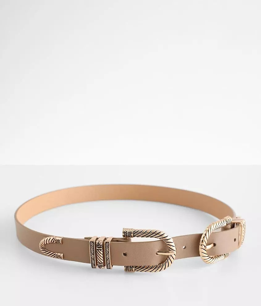 Double Embossed Buckle Belt | Buckle