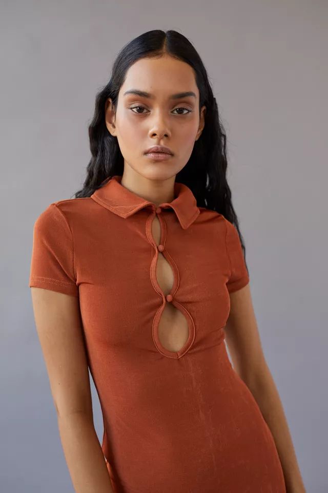 UO Christy Keyhole Mini Dress | Urban Outfitters (US and RoW)