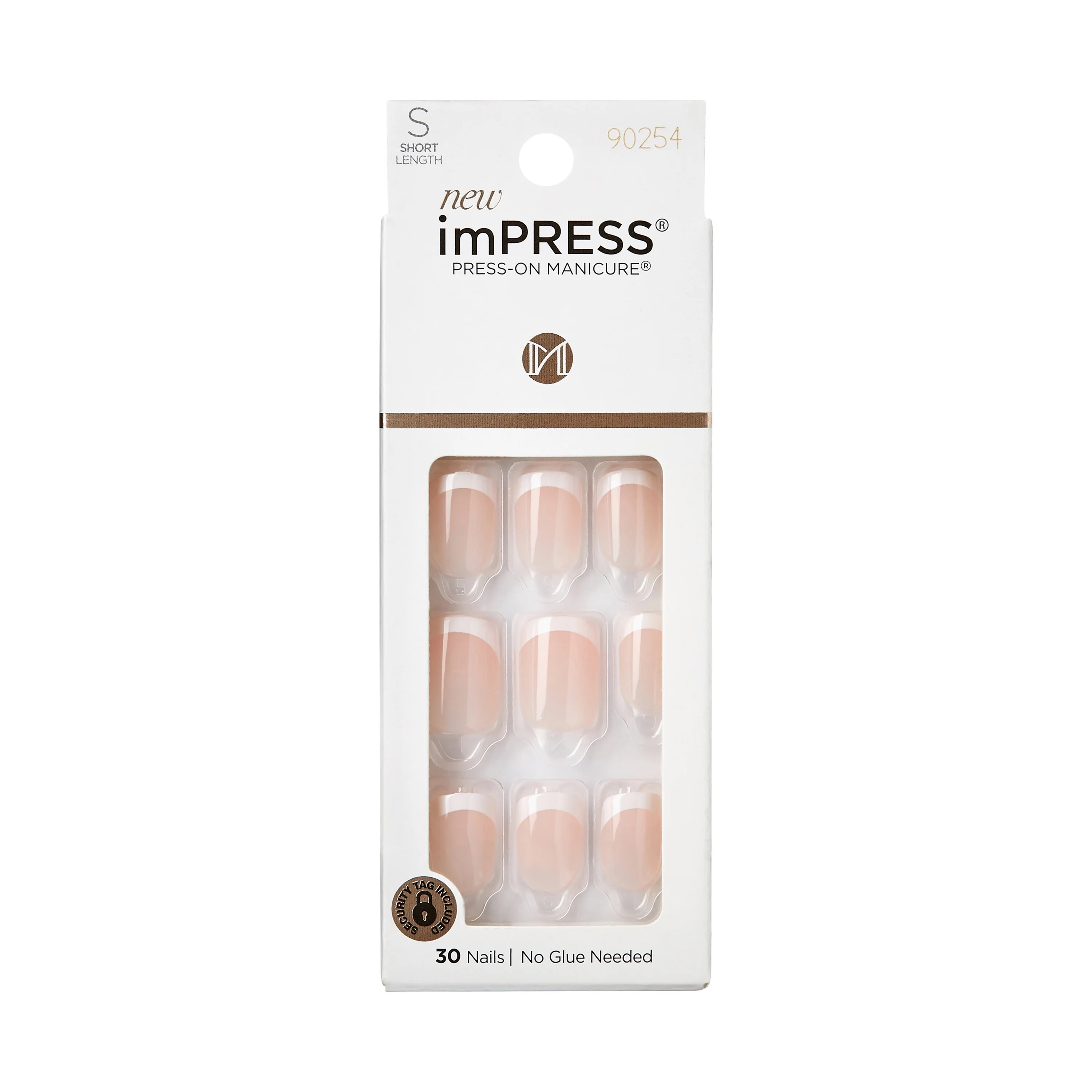 KISS imPRESS Long-Lasting Short Square Gel Press-On Nails, Glossy Light Pink, 30 Pieces - Walmart... | Walmart (US)