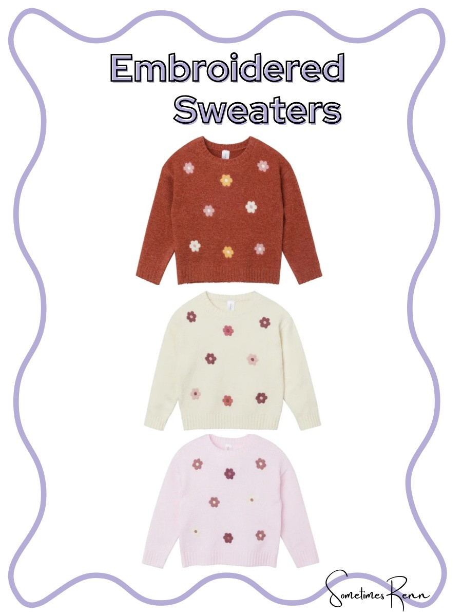 Adorable flower embroidered sweaters for toddlers 

#LTKFamily #LTKKids #LTKBaby