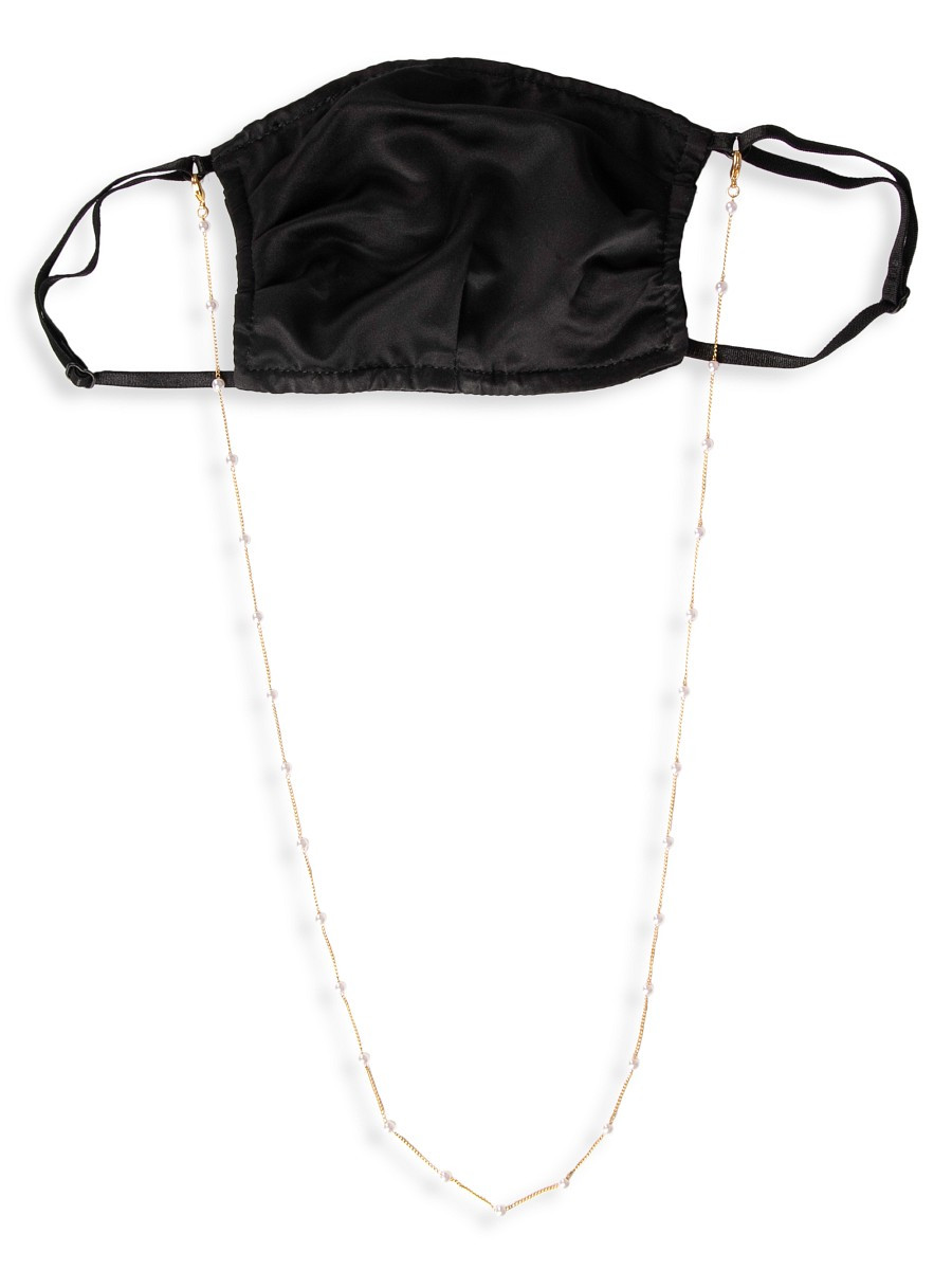 Eye Candy LA Women's Luxe Lindsay 2-Piece 14K Goldplated & Glass Pearl Face Mask Chain Set | Saks Fifth Avenue OFF 5TH