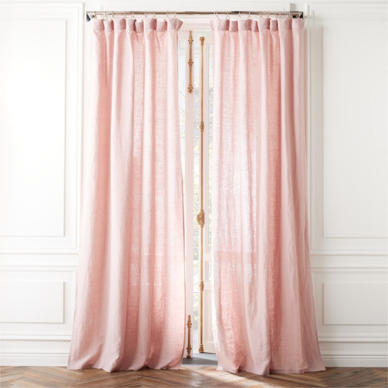 Smoky Mauve Linen Window Curtain Panel 48"x96'' + Reviews | CB2 | CB2