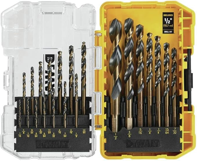 DEWALT Drill Bit Set, 21-Piece, 135 Degree Split Point, 31 Degree Helix, Black Oxide Coated, For ... | Amazon (US)