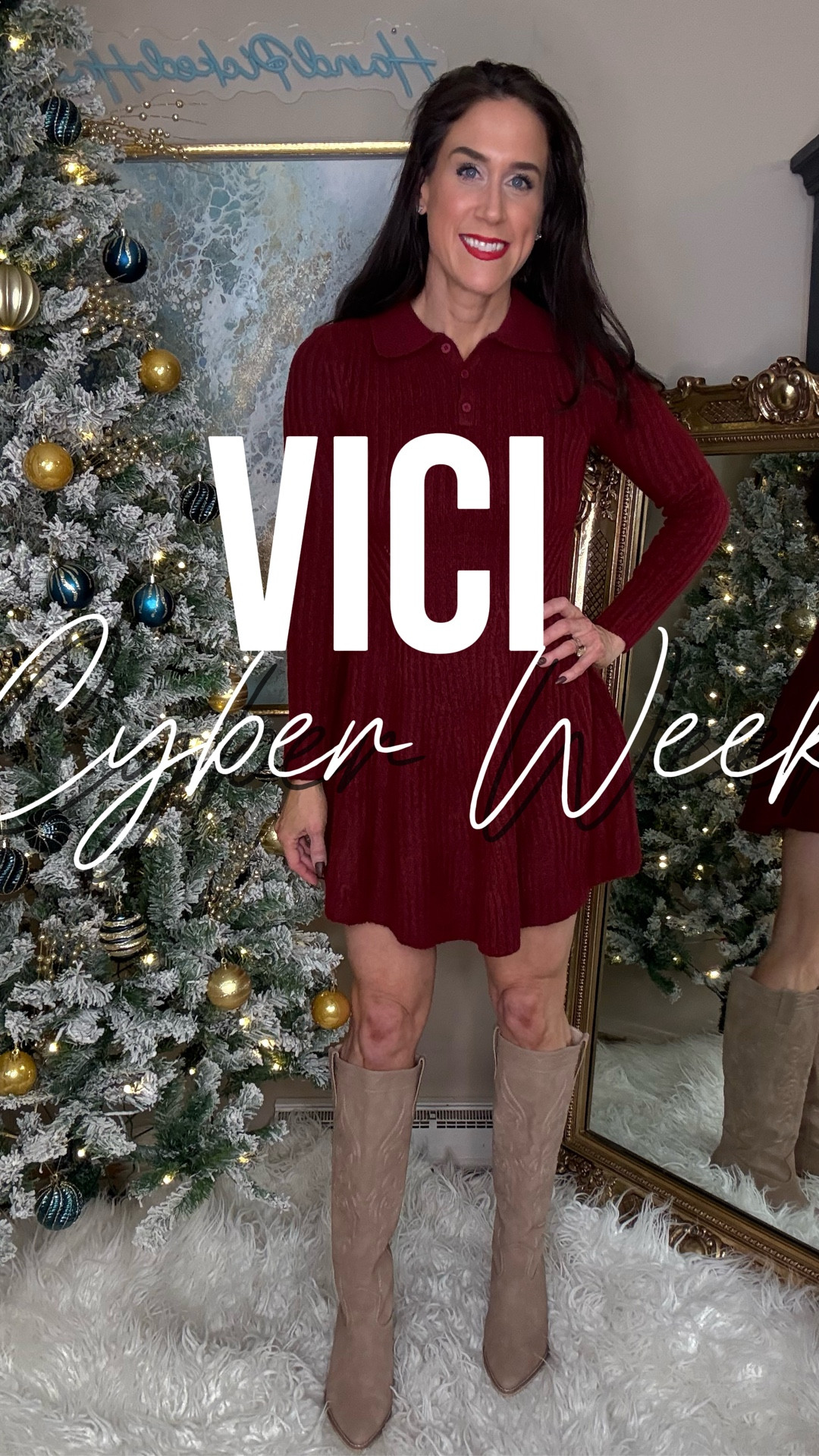 Starting with the sweater dress because it was calling my name 🤍 mixed in my favorite sweater & jeans, a few staple pieces, and linked a bunch of holiday outfit ideas too.

VICI is in full Cyber Week mode right now (FREE $15 + big sitewide savings), and you can try my code EMILYHAND30 for extra where it works. 

Love any chance I get to wear boots. 🤎

#CyberWeekStyle #HolidayOutfits #ShopTheLook

#LTKHoliday #LTKSaleAlert #LTKGiftGuide