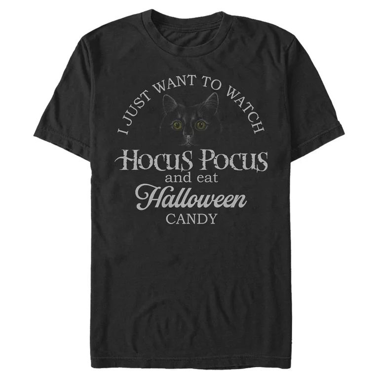 Men's Disney Hocus Pocus Just Want to Eat Halloween Candy  Graphic Tee Black Large | Walmart (US)