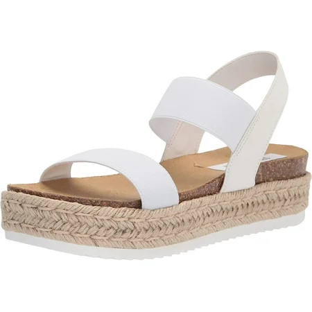 Steve Madden Jaklin Flat Platform Sandals White Platform Espadrille (7 White) | Walmart (US)
