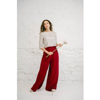 Red Palazzo Pants Women, Elegant Formal Wear For Wedding Suit, Boho Wide Leg Trousers, Premium Loose Pants, Plus Size Clothes | Etsy (US)