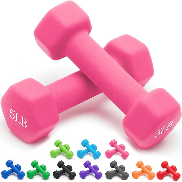 Portzon Weights Dumbbells 10 Colors Options Compatible with Set of 2 Neoprene Dumbbells Set,1-15 ... | Amazon (US)