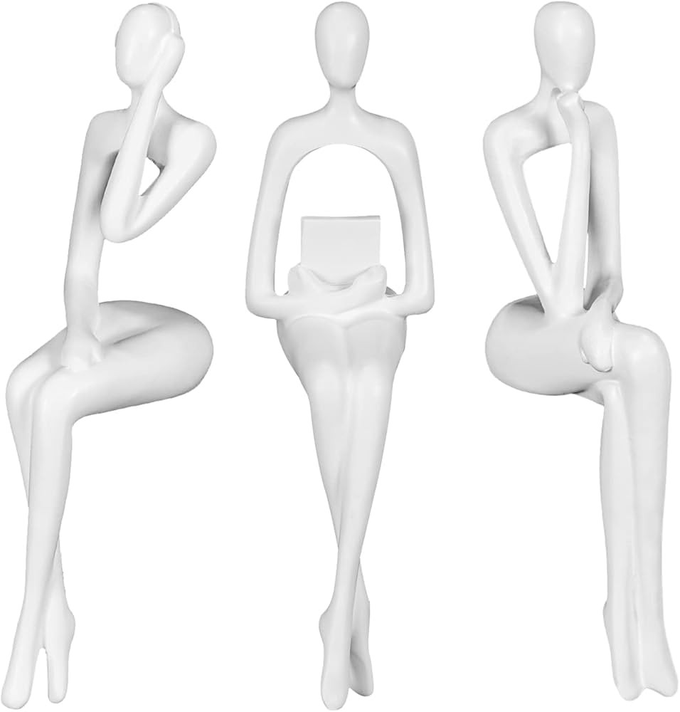 BMLCGJ 3pcs Thinker Statue Gold Decor Abstract Art Sculpture, Golden Resin Collectible Figurines ... | Amazon (US)