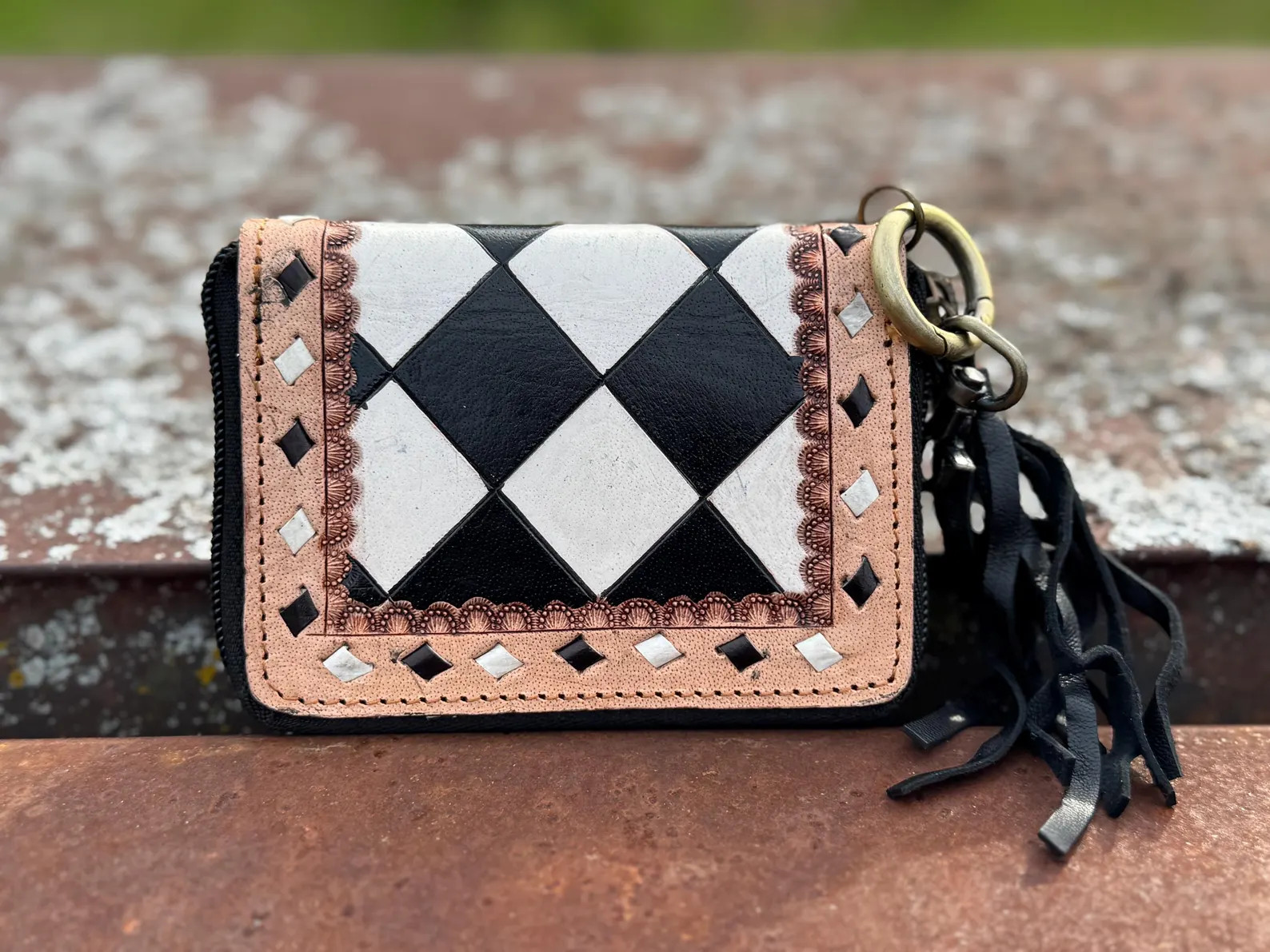 Black and White or Brown Checkered Small Wallet by Double B Wild Rags | Etsy (US)