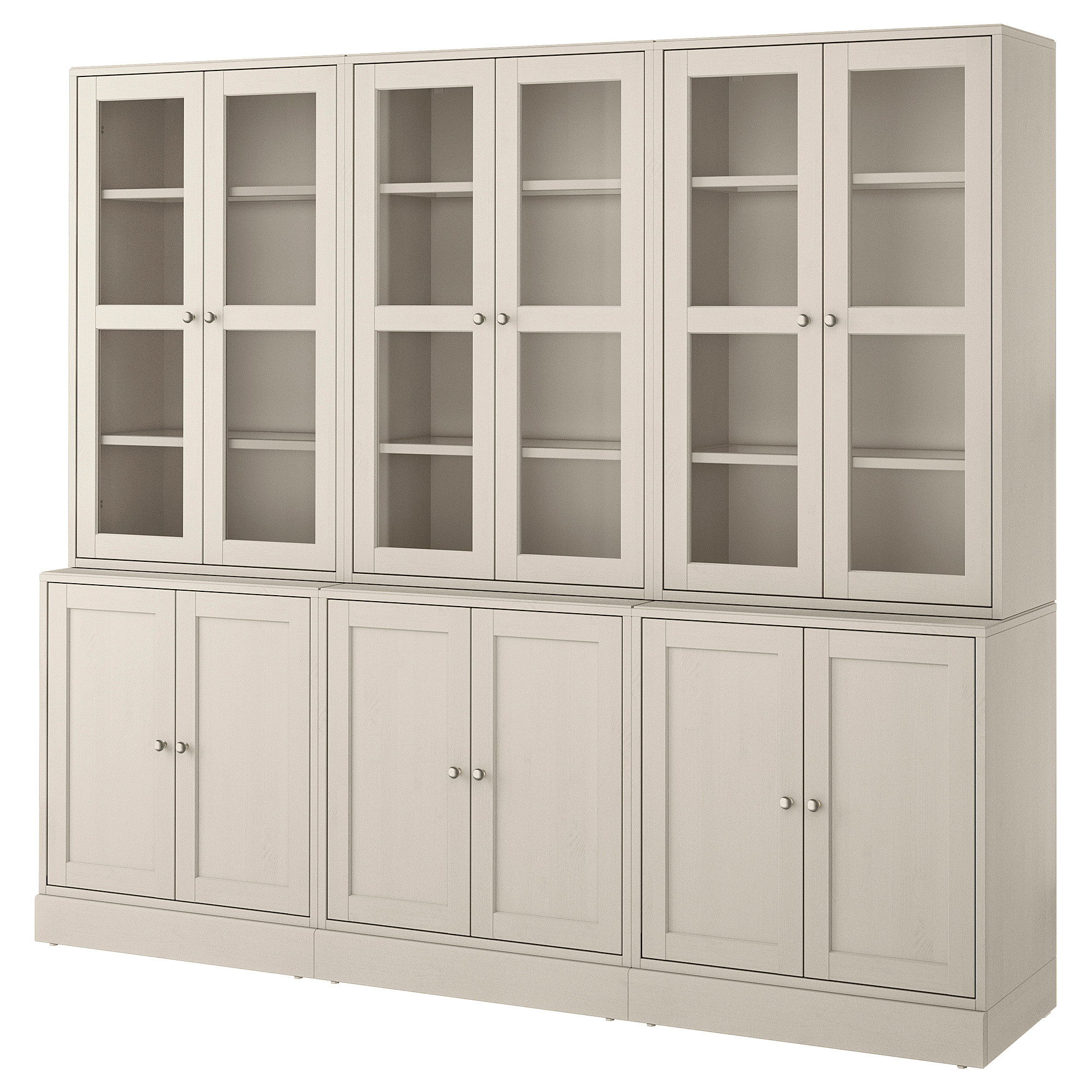 HAVSTA Storage combination w/glass doors, gray-beige, 95 5/8x18 1/2x83 1/2 " | IKEA US
