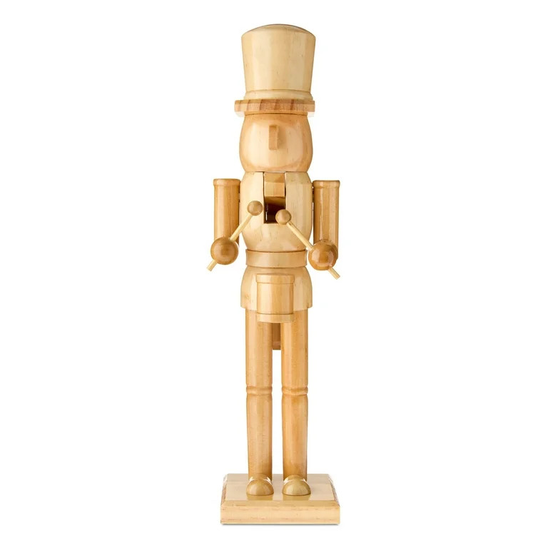 Wooden Decorative Christmas Drummer Nutcracker, Natural Brown, 14.6", by Holiday Time | Walmart (US)