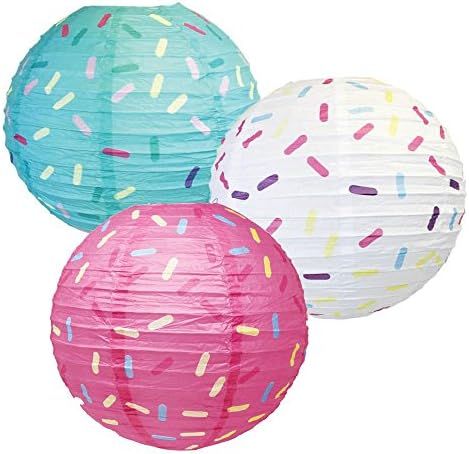 Just Artifacts 12inch Sprinkles Party Hanging Paper Lanterns (3pc, Sprinkles w/o Dots) | Amazon (US)