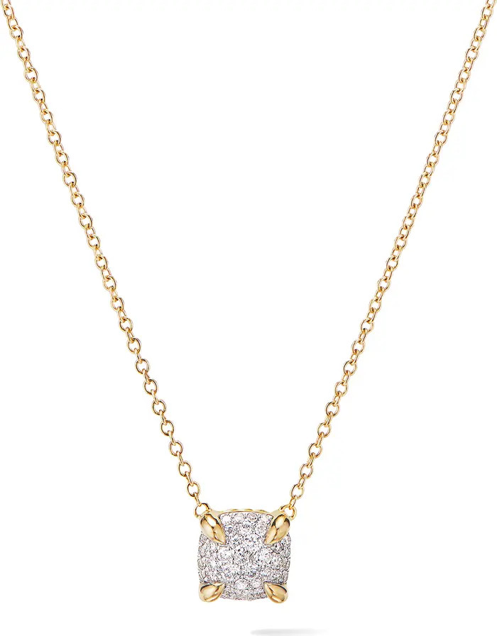 David Yurman Petite Chatelaine® 18K Yellow Gold & Diamond Pendant Necklace, 7mm | Nordstrom | Nordstrom
