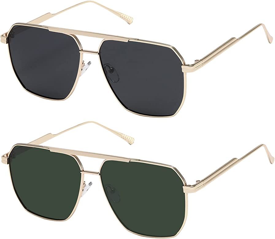 kimorn Polarized Sunglasses Womens Men Retro Oversized Square Vintage Fashion Shades Classic Larg... | Amazon (US)