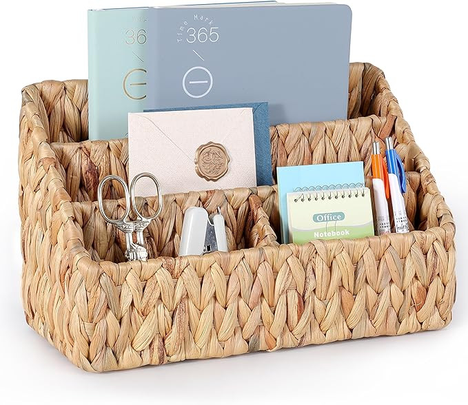 Natural Farmhouse Desk Organizers and Storage, Large Countertop Mail Holder, Tabletop Organizer (... | Amazon (US)