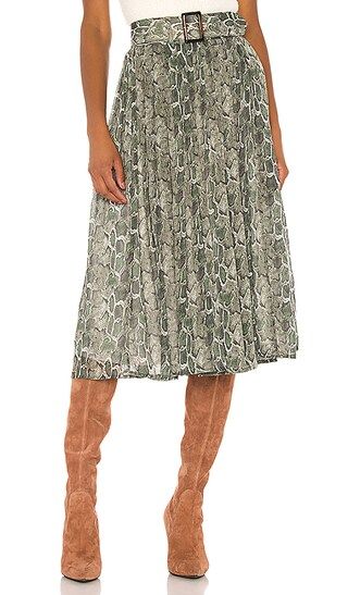 Phoebe Midi Skirt in Green Snake | Revolve Clothing (Global)