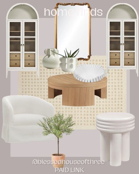 Love these arch cabinet. Anthropology cabinet dupe

Living room inspiration/ living room furniture/ coffee table / neutral area rug / faux topiary / shite planter / white vase / accent chair / accent table / affordable furniture /

#LTKSaleAlert #LTKHome #LTKStyleTip